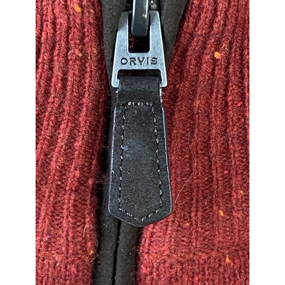 Orvis ¼ Zip Wool Sweater Men’s XL Burnt Orange Flecked Pullover Midweight - Picture 6 of 16